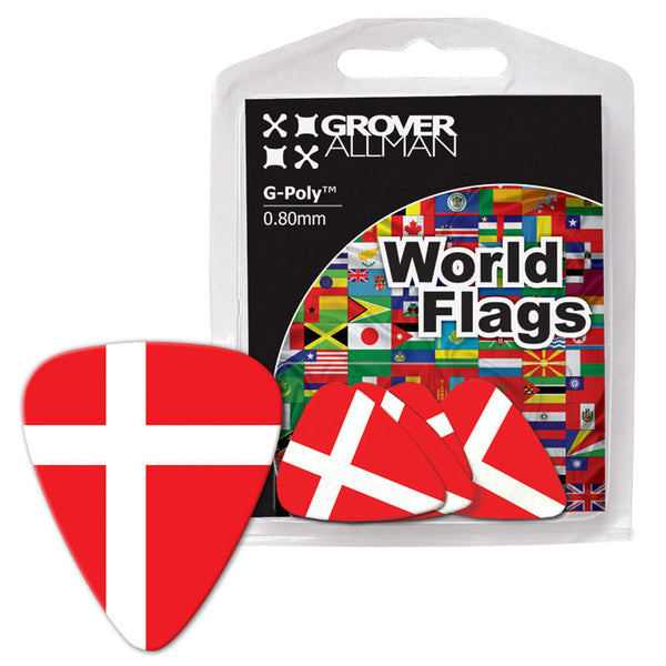 World Flag - Denmark Flag Multi Pack - Custom Printed Picks - Custom Plectrum - Plektren Bedrucken - Mediators - 1