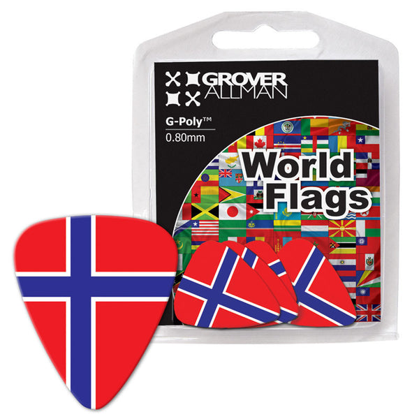 World Flag - Norway Flag Multi Pack - Custom Printed Picks - Custom Plectrum - Plektren Bedrucken - Mediators - 1