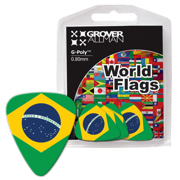 World Flag - Brazil Flag Multi Pack - Custom Printed Picks - Custom Plectrum - Plektren Bedrucken - Mediators - 1