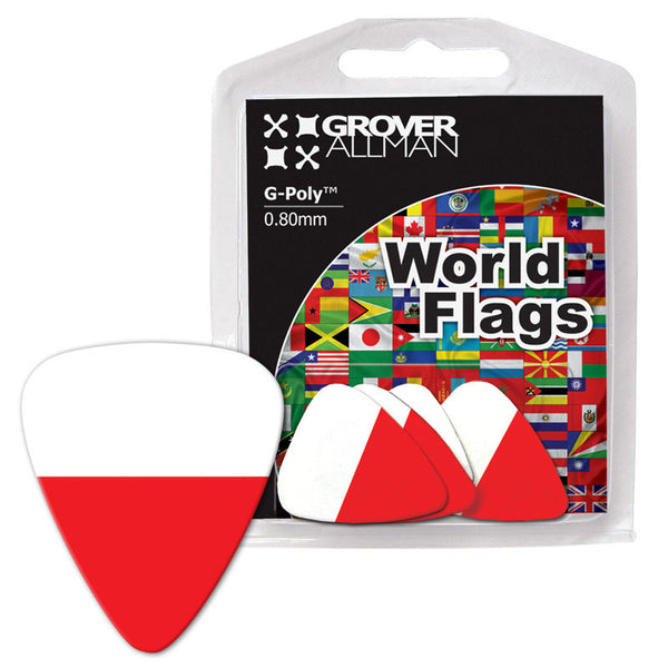 World Flag - Poland Flag Multi Pack - Custom Printed Picks - Custom Plectrum - Plektren Bedrucken - Mediators - 1