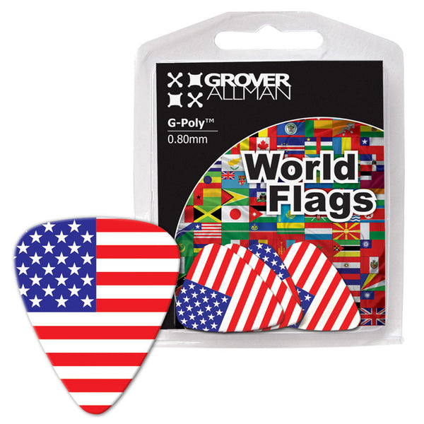 World Flag - USA Flag Multi Pack - Custom Printed Picks - Custom Plectrum - Plektren Bedrucken - Mediators - 1
