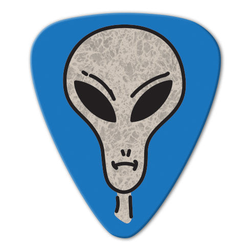 Alien Theme - Grey Alien Head Picks (10 pack) - Custom Printed Picks - Custom Plektrum - Plektren Bedrucken - puas personalizadas