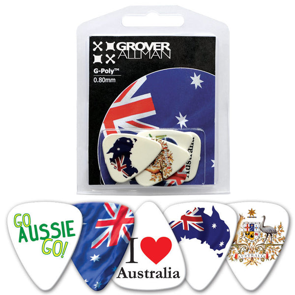 Countries of the World - Australia Multi Pack - Custom Printed Picks - Custom Plektrum - Plektren Bedrucken - puas personalizadas