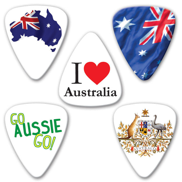 Countries of the World - Australia Multi Pack - Custom Printed Picks - Custom Plektrum - Plektren Bedrucken - puas personalizadas