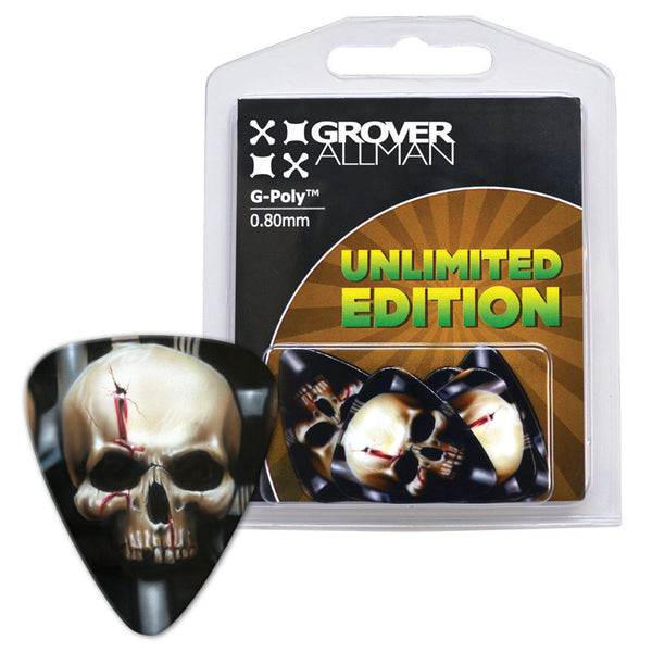 Unlimited Edition - Bio-Mechanical Skull Multi Pack - Custom Printed Picks - Custom Plectrum - Plektren Bedrucken - Mediators - 1