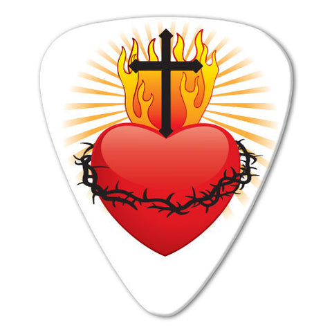 Christian Theme - Heart & Cross Picks (10 pack) - Custom Printed Picks - Custom Plektrum - Plektren Bedrucken - puas personalizadas