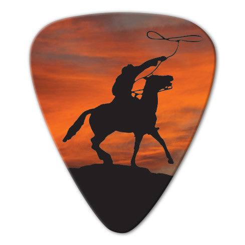 Country Music Theme - Horse & Sunset Picks (10 pack) - Custom Printed Picks - Custom Plektrum - Plektren Bedrucken - puas personalizadas