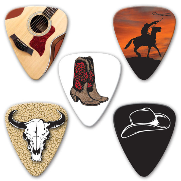 Themed Series - Country Music Multi Pack - Custom Printed Picks - Custom Plectrum - Plektren Bedrucken - Mediators - 2