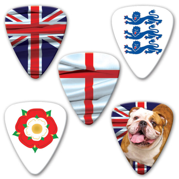 Countries of the World - England Multi Pack - Custom Printed Picks - Custom Plektrum - Plektren Bedrucken - puas personalizadas