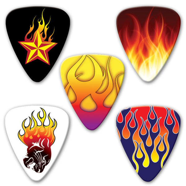 Themed Series - Flame Multi Pack - Custom Printed Picks - Custom Plectrum - Plektren Bedrucken - Mediators - 2