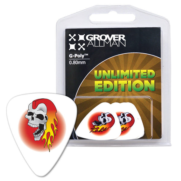 Unlimited Edition - Flaming Skull Multi Pack - Custom Printed Picks - Custom Plectrum - Plektren Bedrucken - Mediators - 1