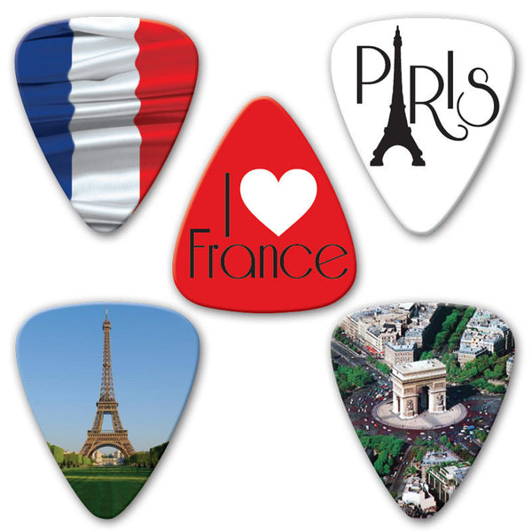 Countries of the World - France Multi Pack - Custom Printed Picks - Custom Plektrum - Plektren Bedrucken - puas personalizadas