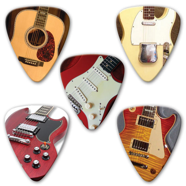 Themed Series - Guitar Multi Pack - Custom Printed Picks - Custom Plectrum - Plektren Bedrucken - Mediators - 2