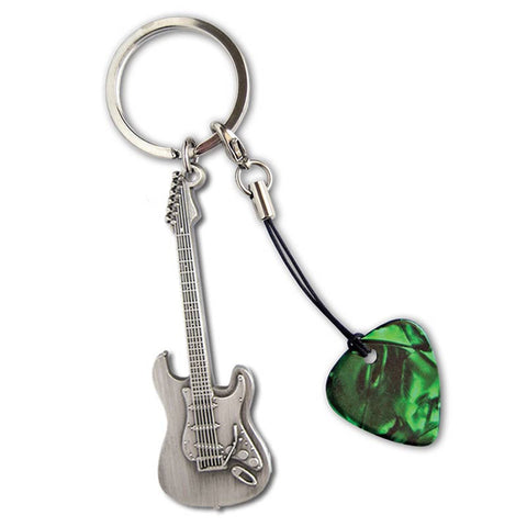 Guitar Keyring #2 Stratocaster style electric guitar with pick - Custom Printed Picks - Custom Plektrum - Plektren Bedrucken - puas personalizadas