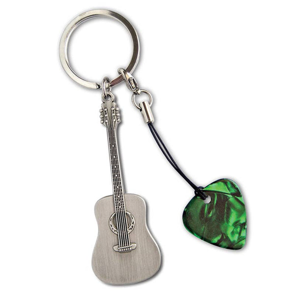 Guitar Keyring #3 Acoustic guitar with guitar pick - Custom Printed Picks - Custom Plektrum - Plektren Bedrucken - puas personalizadas