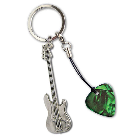 Guitar Keyring #4 Electric bass guitar with pick - Custom Printed Picks - Custom Plektrum - Plektren Bedrucken - puas personalizadas