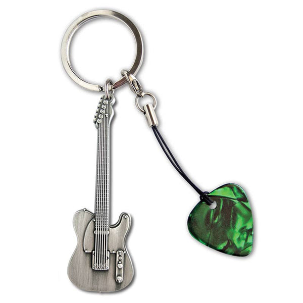 Guitar Keyring #5 Telecaster style electric guitar with pick - Custom Printed Picks - Custom Plektrum - Plektren Bedrucken - puas personalizadas