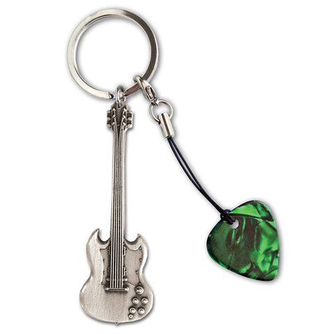Guitar Keyring #7 SG style electric guitar with pick - Custom Printed Picks - Custom Plektrum - Plektren Bedrucken - puas personalizadas