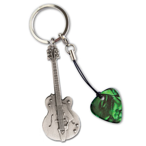 Guitar Keyring #8 Hollow body electric guitar with pick - Custom Printed Picks - Custom Plektrum - Plektren Bedrucken - puas personalizadas