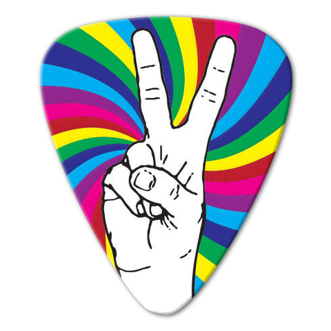 Hippie Theme - Peace Hand Picks (10 pack) - Custom Printed Picks - Custom Plektrum - Plektren Bedrucken - puas personalizadas