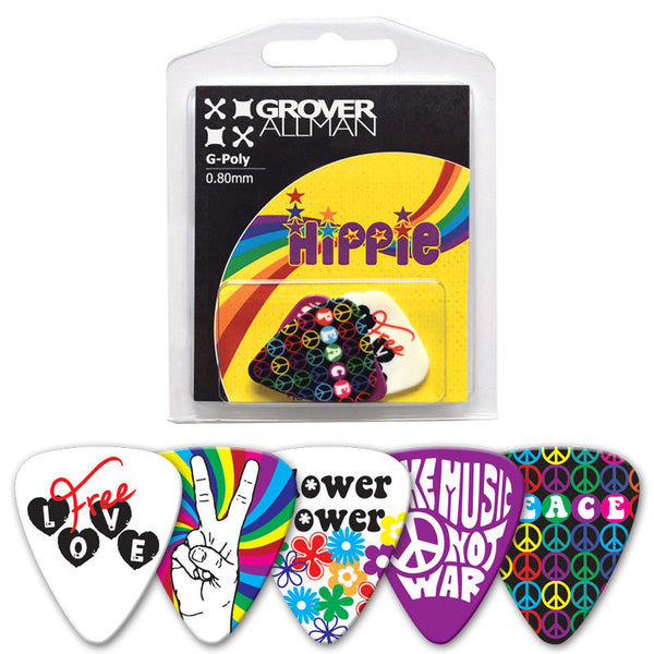 Themed Series - Hippie Multi Pack - Custom Printed Picks - Custom Plectrum - Plektren Bedrucken - Mediators - 1