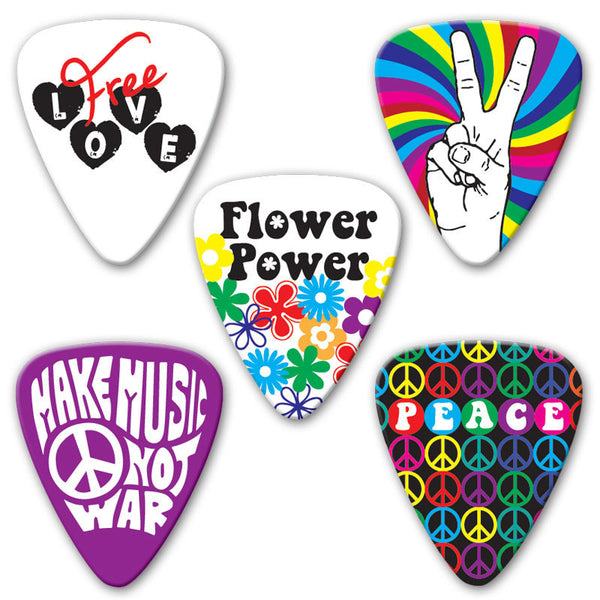 Themed Series - Hippie Multi Pack - Custom Printed Picks - Custom Plectrum - Plektren Bedrucken - Mediators - 2
