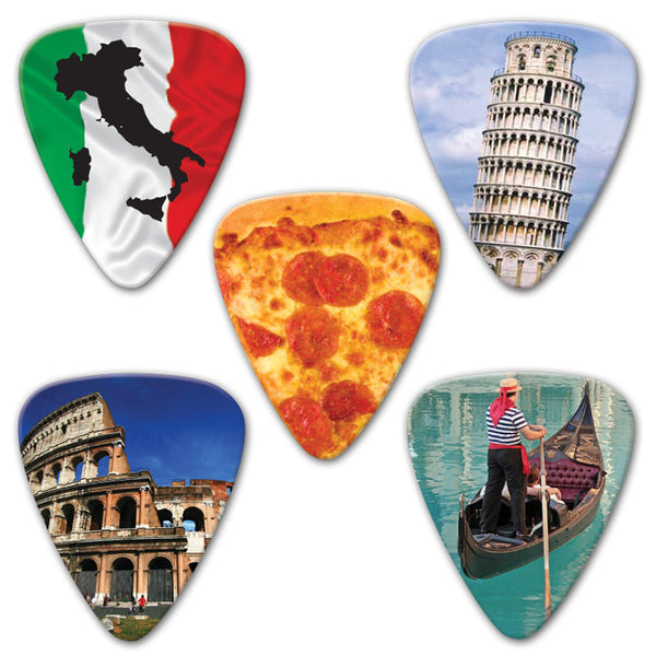 Countries of the World - Italy Multi Pack - Custom Printed Picks - Custom Plektrum - Plektren Bedrucken - puas personalizadas