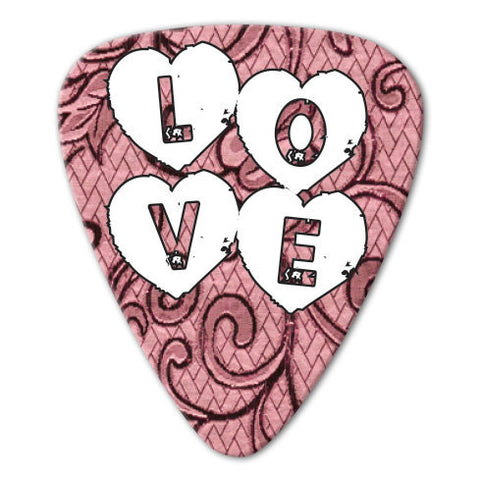 Love Theme - Pink Love Picks (10 pack) - Custom Printed Picks - Custom Plektrum - Plektren Bedrucken - puas personalizadas