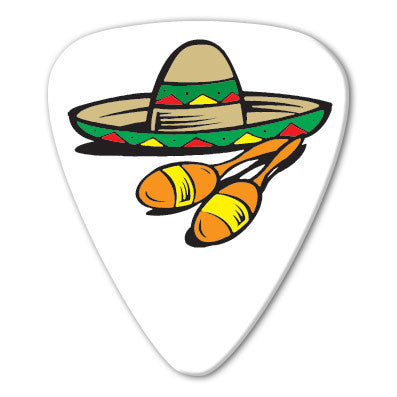 Mexico - Sombrero Picks (10 pack) - Custom Printed Picks - Custom Plektrum - Plektren Bedrucken - puas personalizadas