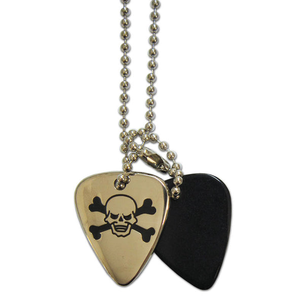 Pick Necklace - Skull & Crossbones - Custom Printed Picks - Custom Plektrum - Plektren Bedrucken - puas personalizadas