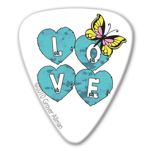 Rock Chick - Love Butterfly Picks (10 pack) - Custom Printed Picks - Custom Plectrum - Plektren Bedrucken - Mediators