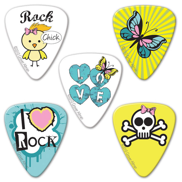 Rock Chick - Multi Pack #2 - Custom Printed Picks - Custom Plectrum - Plektren Bedrucken - Mediators - 2