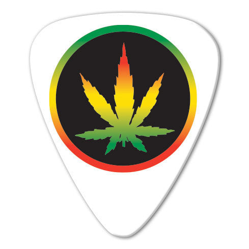 Reggae Theme - Pot Leaf Picks (10 pack) - Custom Printed Picks - Custom Plectrum - Plektren Bedrucken - Mediators