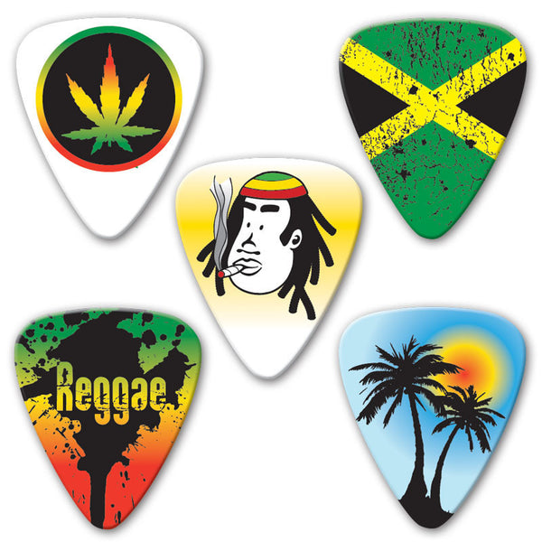 Themed Series - Reggae Multi Pack - Custom Printed Picks - Custom Plectrum - Plektren Bedrucken - Mediators - 2