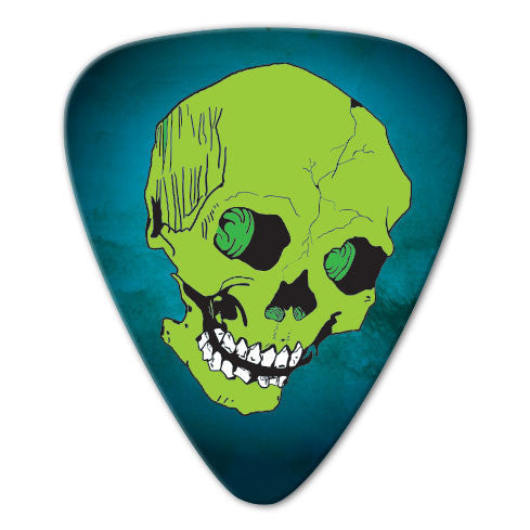 Skull Theme - Green Skull Picks (10 pack) - Custom Printed Picks - Custom Plectrum - Plektren Bedrucken - Mediators