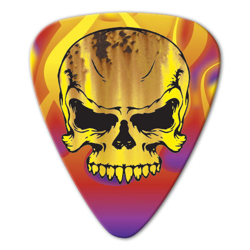 Skull Theme - Fire Skull Picks (10 pack) - Custom Printed Picks - Custom Plectrum - Plektren Bedrucken - Mediators