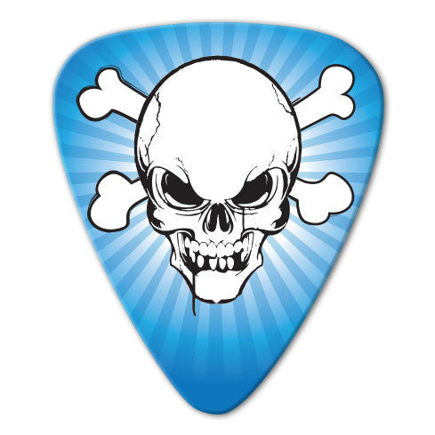 Skull Theme - Blue Starburst & Skull Picks (10 pack) - Custom Printed Picks - Custom Plectrum - Plektren Bedrucken - Mediators