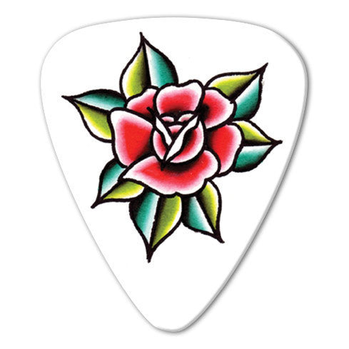 Steen Jones - Red Flower Picks (10 pack) - Custom Printed Picks - Custom Plectrum - Plektren Bedrucken - Mediators