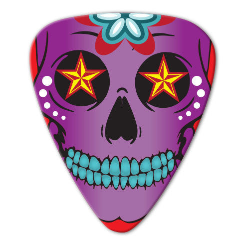 Sugar Skull Theme - Purple Skull Picks (10 pack) - Custom Printed Picks - Custom Plectrum - Plektren Bedrucken - Mediators
