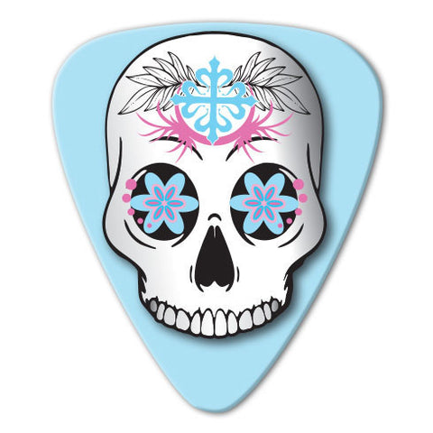 Sugar Skull Theme - Blue Skull Picks (10 pack) - Custom Printed Picks - Custom Plectrum - Plektren Bedrucken - Mediators