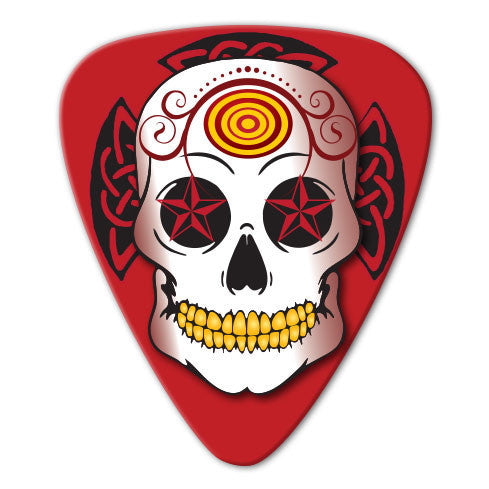 Sugar Skull Theme - Red Skull Picks (10 pack) - Custom Printed Picks - Custom Plectrum - Plektren Bedrucken - Mediators