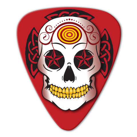 Sugar Skull Theme - Red Skull Picks (10 pack) - Custom Printed Picks - Custom Plectrum - Plektren Bedrucken - Mediators