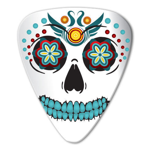 Sugar Skull Theme - White Skull Picks (10 pack) - Custom Printed Picks - Custom Plectrum - Plektren Bedrucken - Mediators