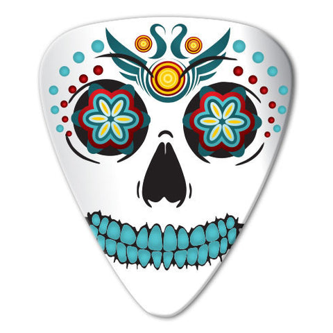 Sugar Skull Theme - White Skull Picks (10 pack) - Custom Printed Picks - Custom Plectrum - Plektren Bedrucken - Mediators