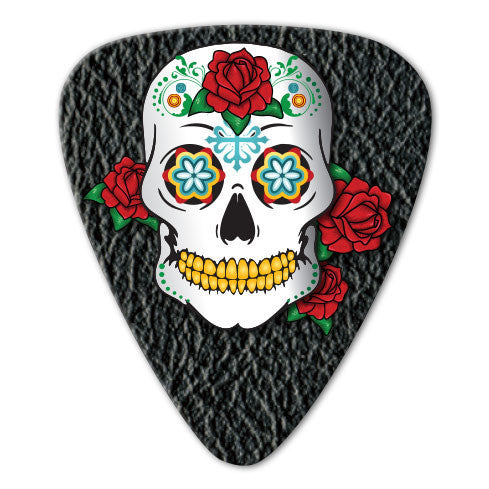Sugar Skull Theme - Black Skull Picks (10 pack) - Custom Printed Picks - Custom Plectrum - Plektren Bedrucken - Mediators