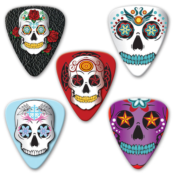 Themed Series - Sugar Skull Multi Pack - Custom Printed Picks - Custom Plectrum - Plektren Bedrucken - Mediators - 2