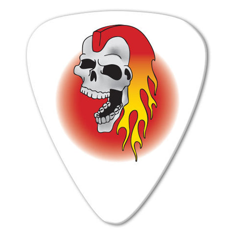 Unlimited Edition - Flaming Skull Picks (10 pack) - Custom Printed Picks - Custom Plectrum - Plektren Bedrucken - Mediators