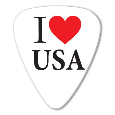 USA - I Love USA Picks (10 pack) - Custom Printed Picks - Custom Plectrum - Plektren Bedrucken - Mediators
