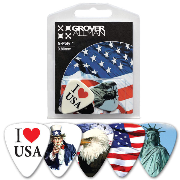 Countries of the World - USA Multi Pack - Custom Printed Picks - Custom Plektrum - Plektren Bedrucken - puas personalizadas