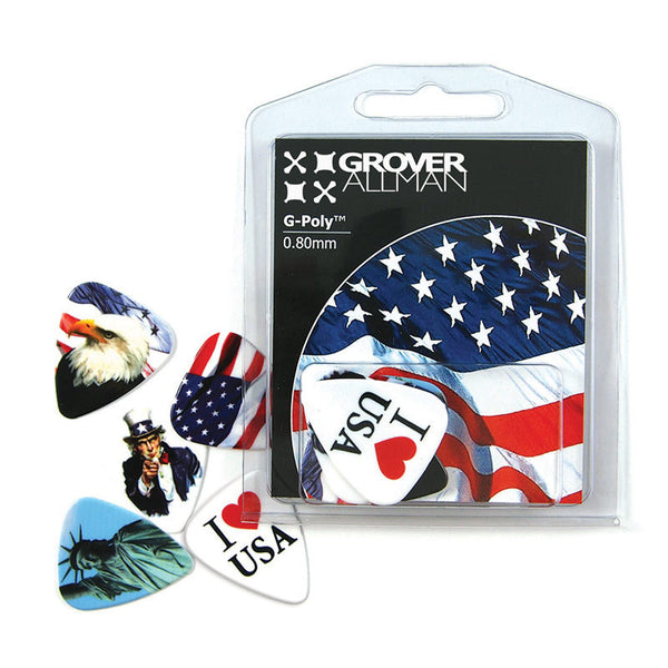 Countries of the World - USA Multi Pack - Custom Printed Picks - Custom Plektrum - Plektren Bedrucken - puas personalizadas